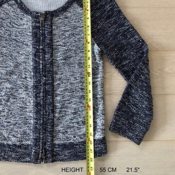 J. Crew zip cardigan jacket cotton navy - Picture 5 of 6